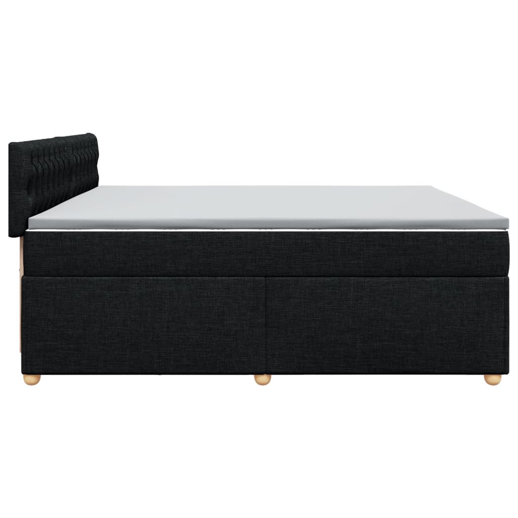 Boxspring met matras stof zwart 200x200 cm is nu te koop bij PeponiXL, paradijselijk wonen!