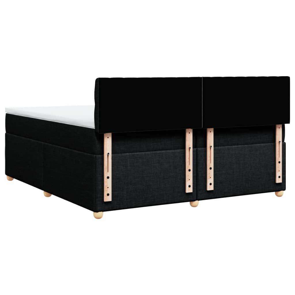 Boxspring met matras stof zwart 200x200 cm is nu te koop bij PeponiXL, paradijselijk wonen!