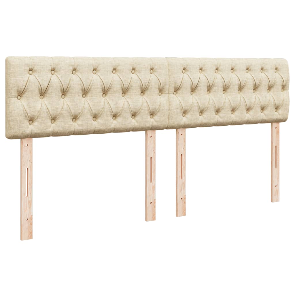 Boxspring met matras stof crèmekleurig 200x200 cm is nu te koop bij PeponiXL, paradijselijk wonen!