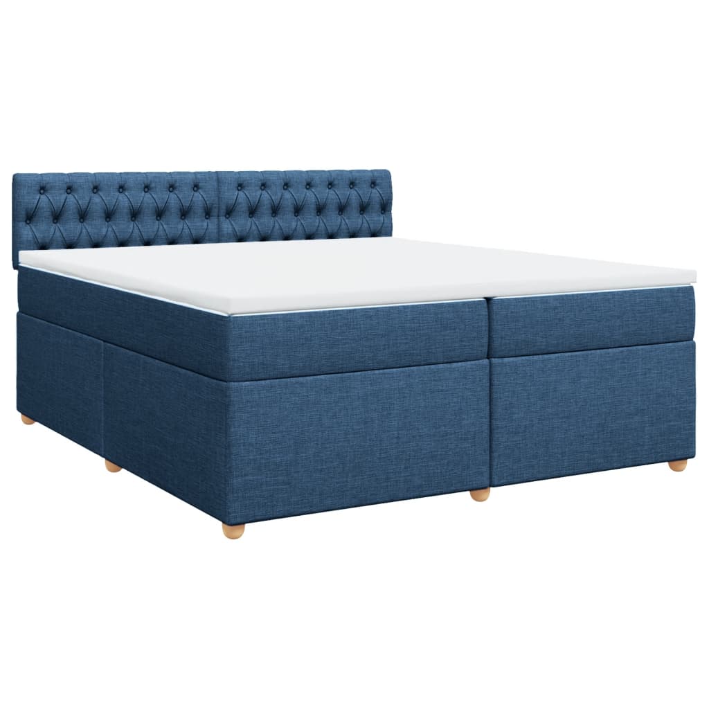 Boxspring met matras stof blauw 200x200 cm is nu te koop bij PeponiXL, paradijselijk wonen!