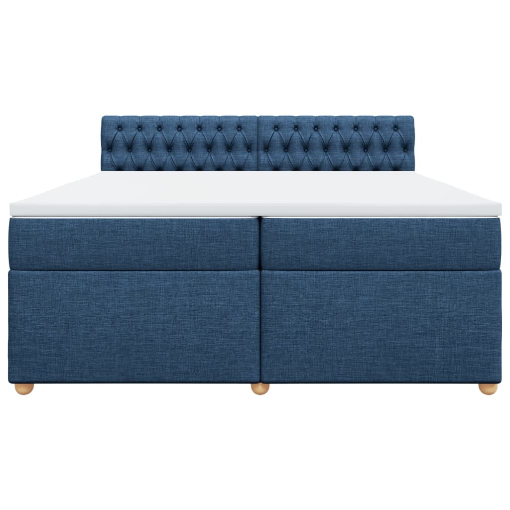 Boxspring met matras stof blauw 200x200 cm is nu te koop bij PeponiXL, paradijselijk wonen!