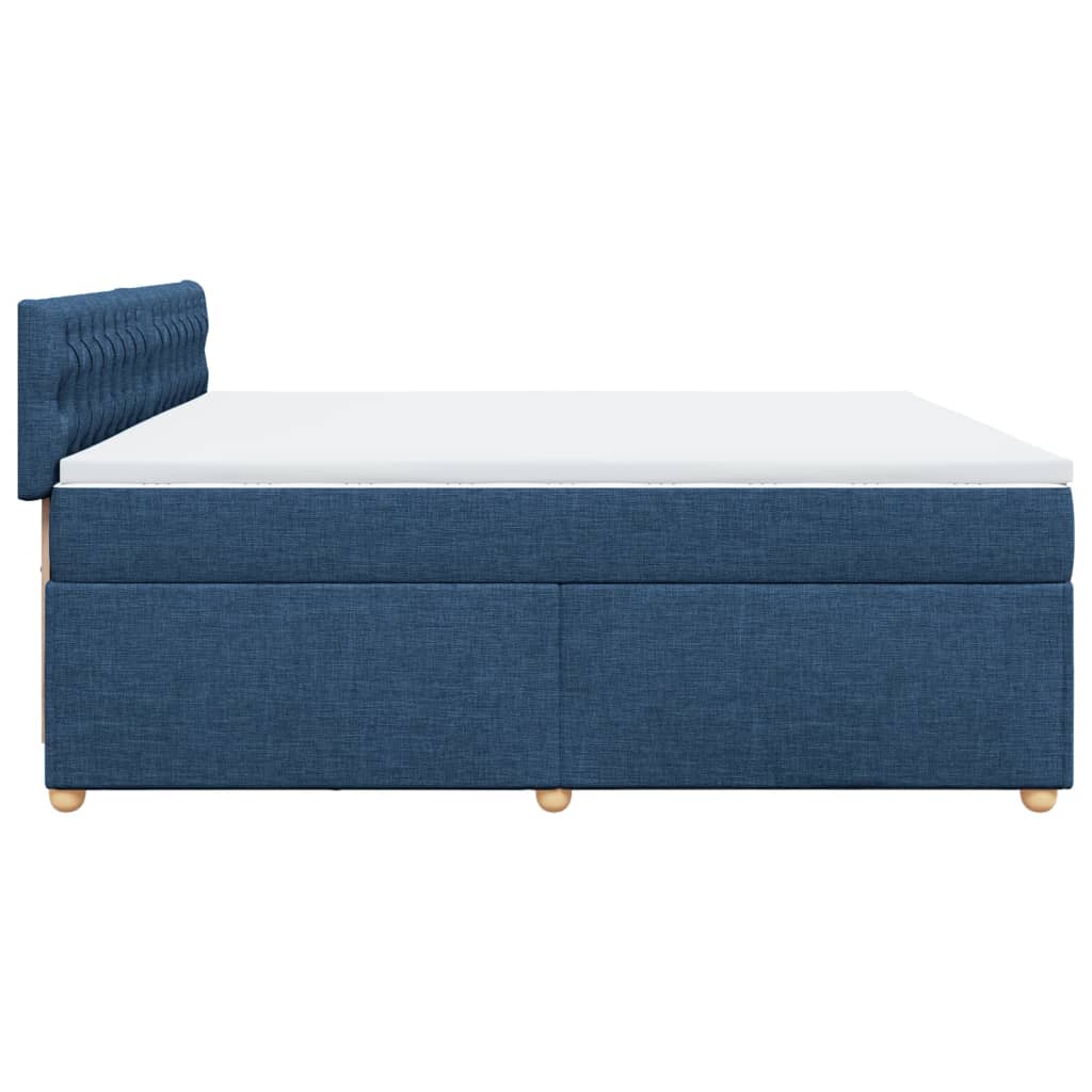 Boxspring met matras stof blauw 200x200 cm is nu te koop bij PeponiXL, paradijselijk wonen!
