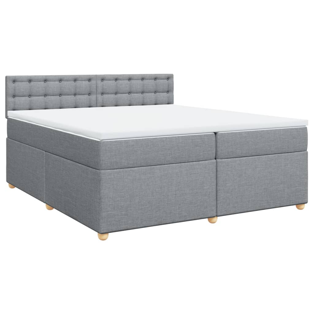 Boxspring met matras stof lichtgrijs 200x200 cm is nu te koop bij PeponiXL, paradijselijk wonen!