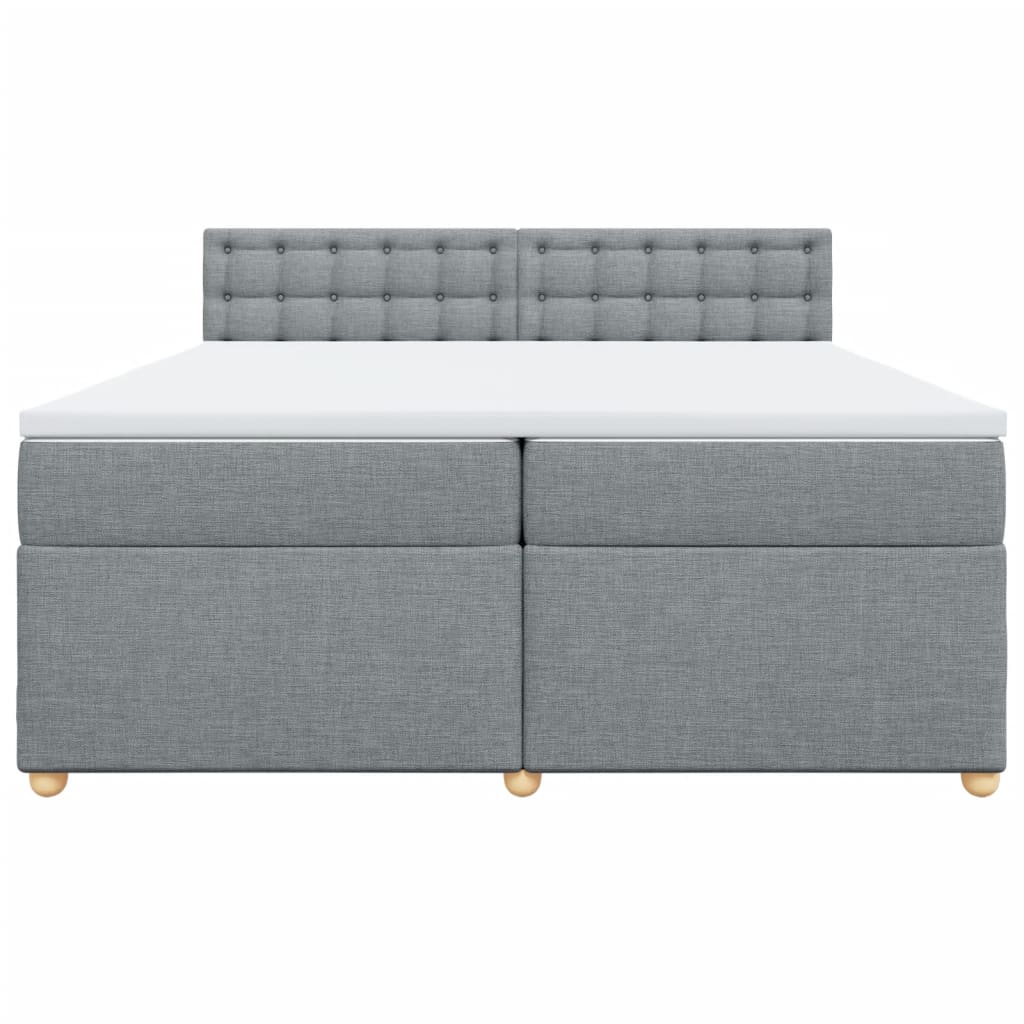 Boxspring met matras stof lichtgrijs 200x200 cm is nu te koop bij PeponiXL, paradijselijk wonen!