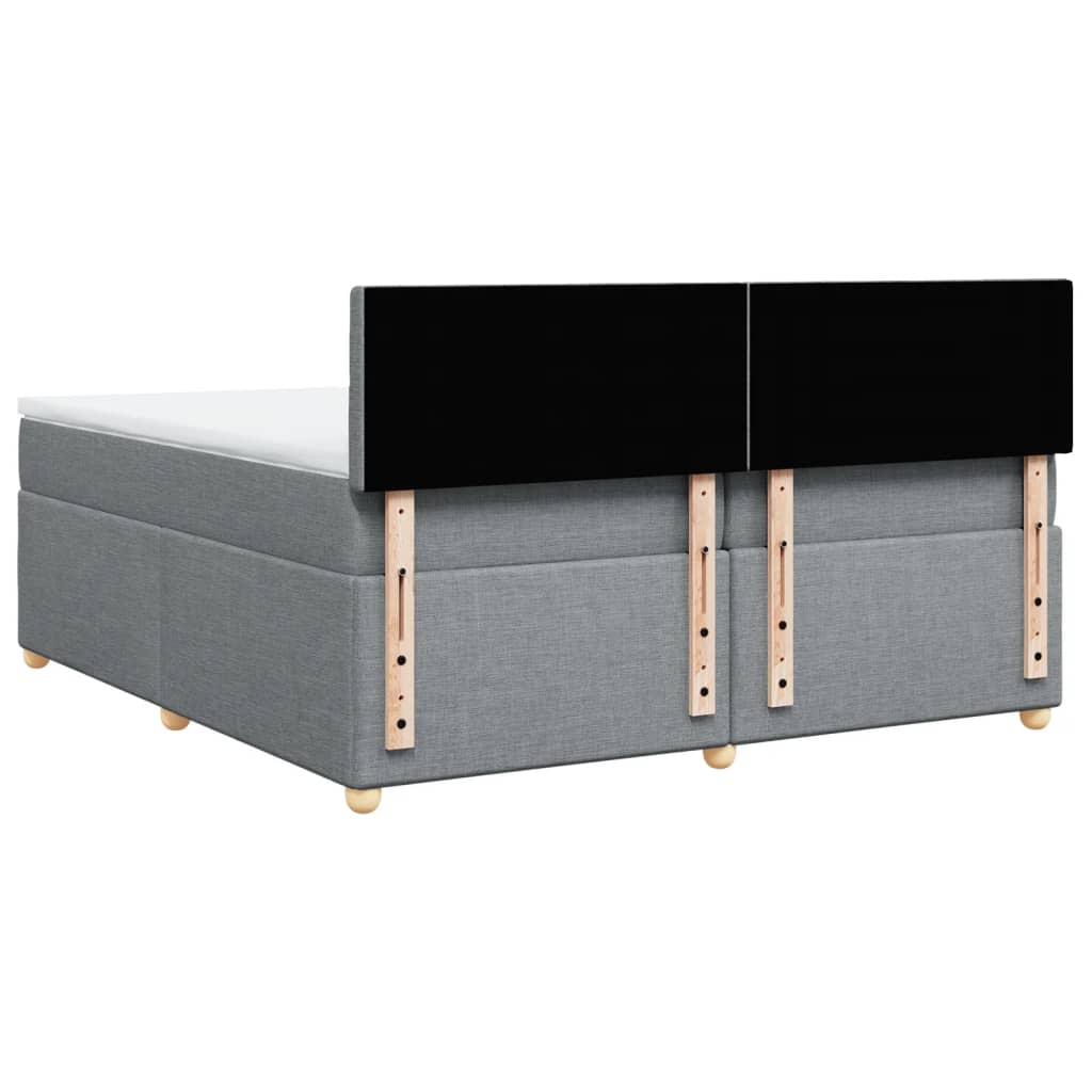 Boxspring met matras stof lichtgrijs 200x200 cm is nu te koop bij PeponiXL, paradijselijk wonen!