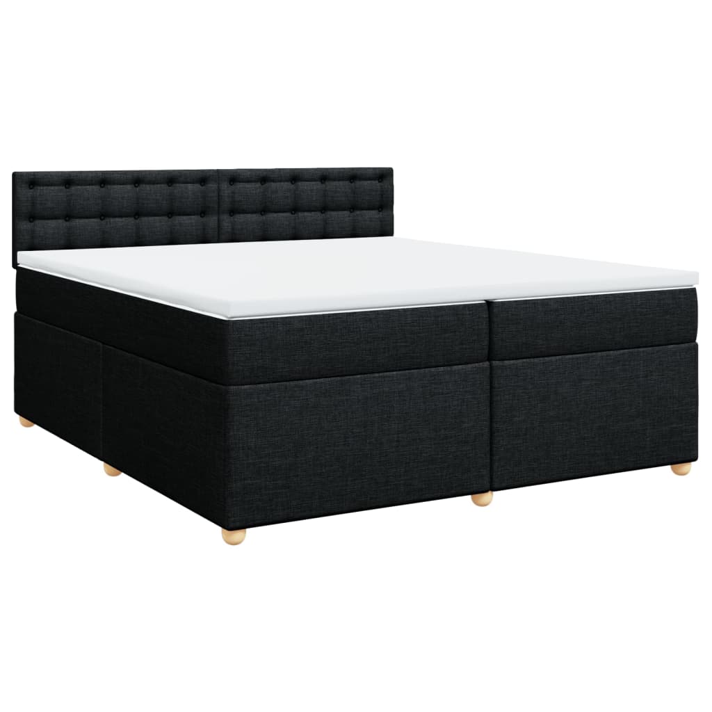 Boxspring met matras stof zwart 200x200 cm is nu te koop bij PeponiXL, paradijselijk wonen!