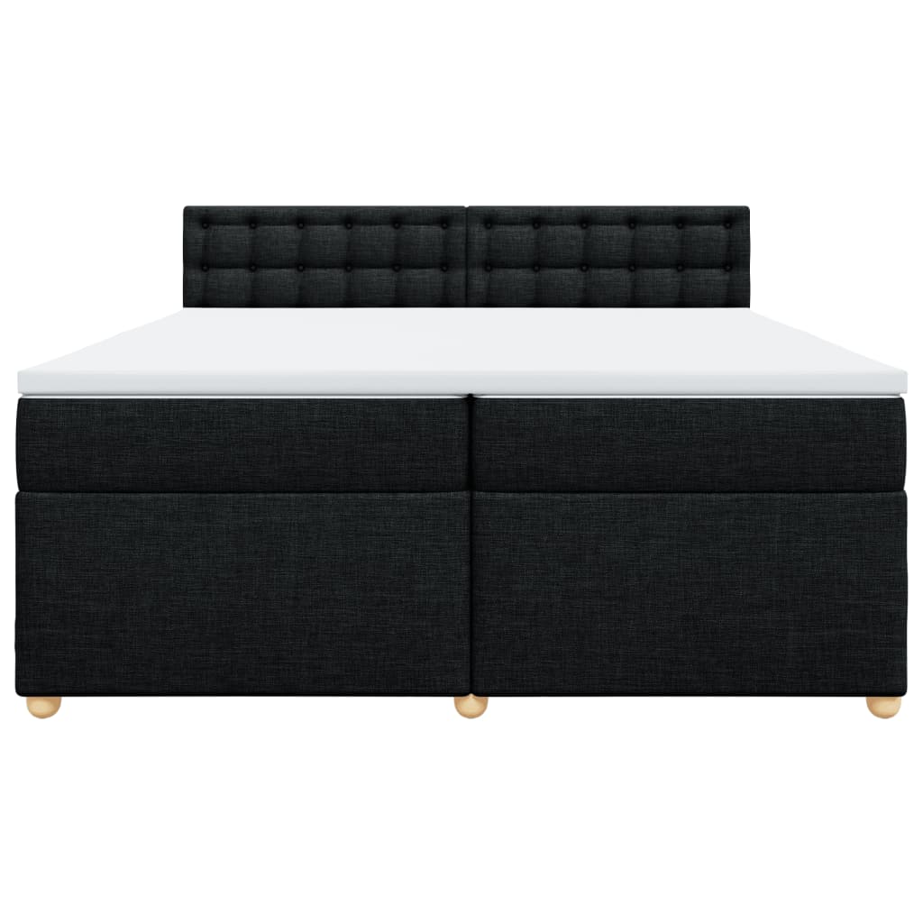 Boxspring met matras stof zwart 200x200 cm is nu te koop bij PeponiXL, paradijselijk wonen!