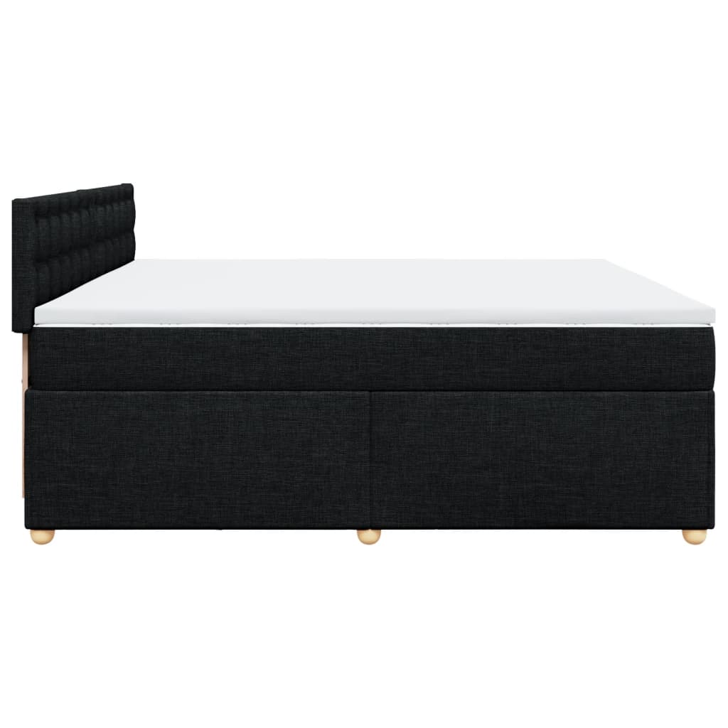 Boxspring met matras stof zwart 200x200 cm is nu te koop bij PeponiXL, paradijselijk wonen!