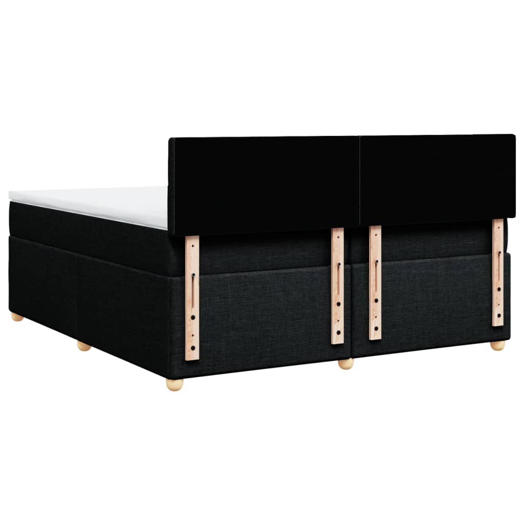 Boxspring met matras stof zwart 200x200 cm is nu te koop bij PeponiXL, paradijselijk wonen!