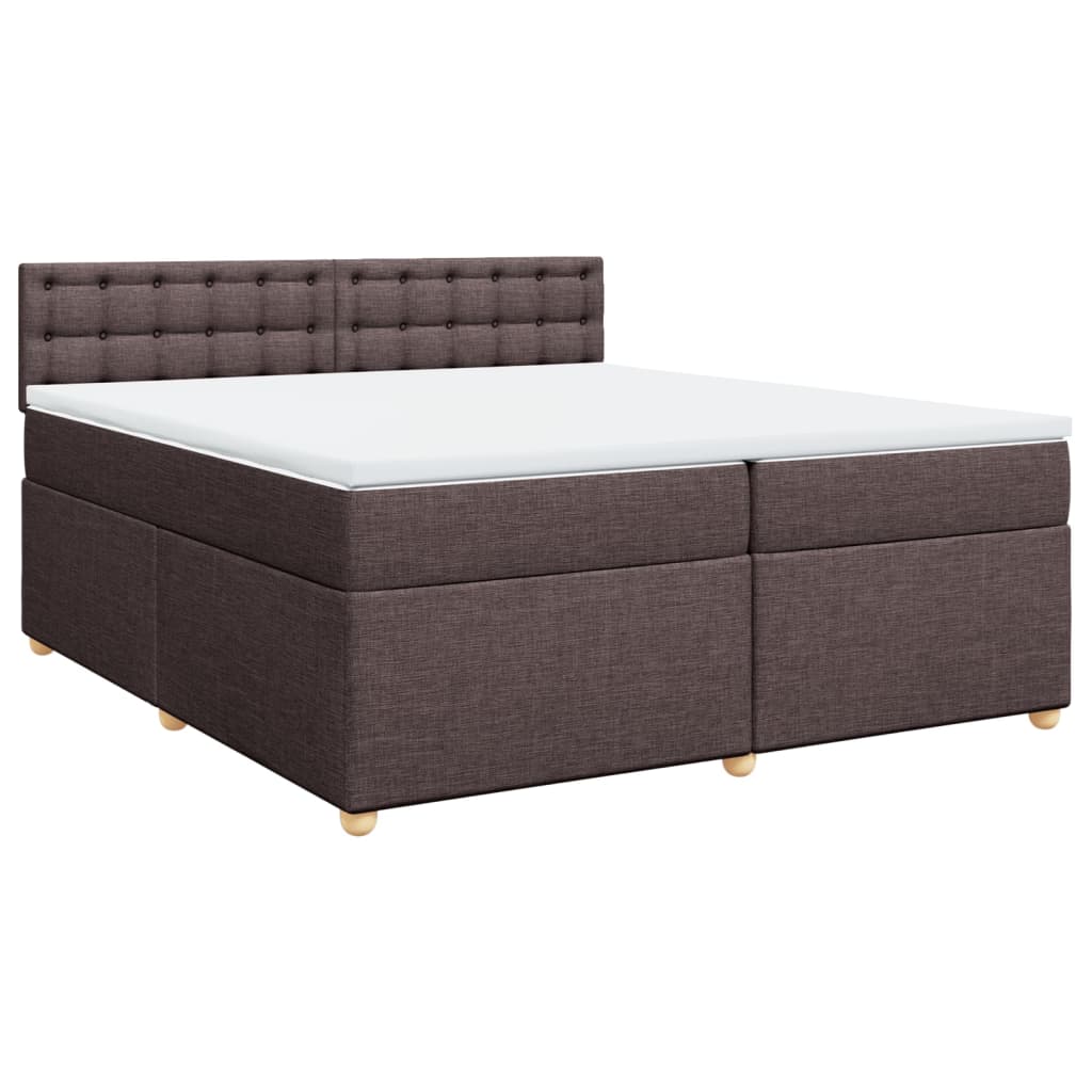 Boxspring met matras stof donkerbruin 200x200 cm is nu te koop bij PeponiXL, paradijselijk wonen!