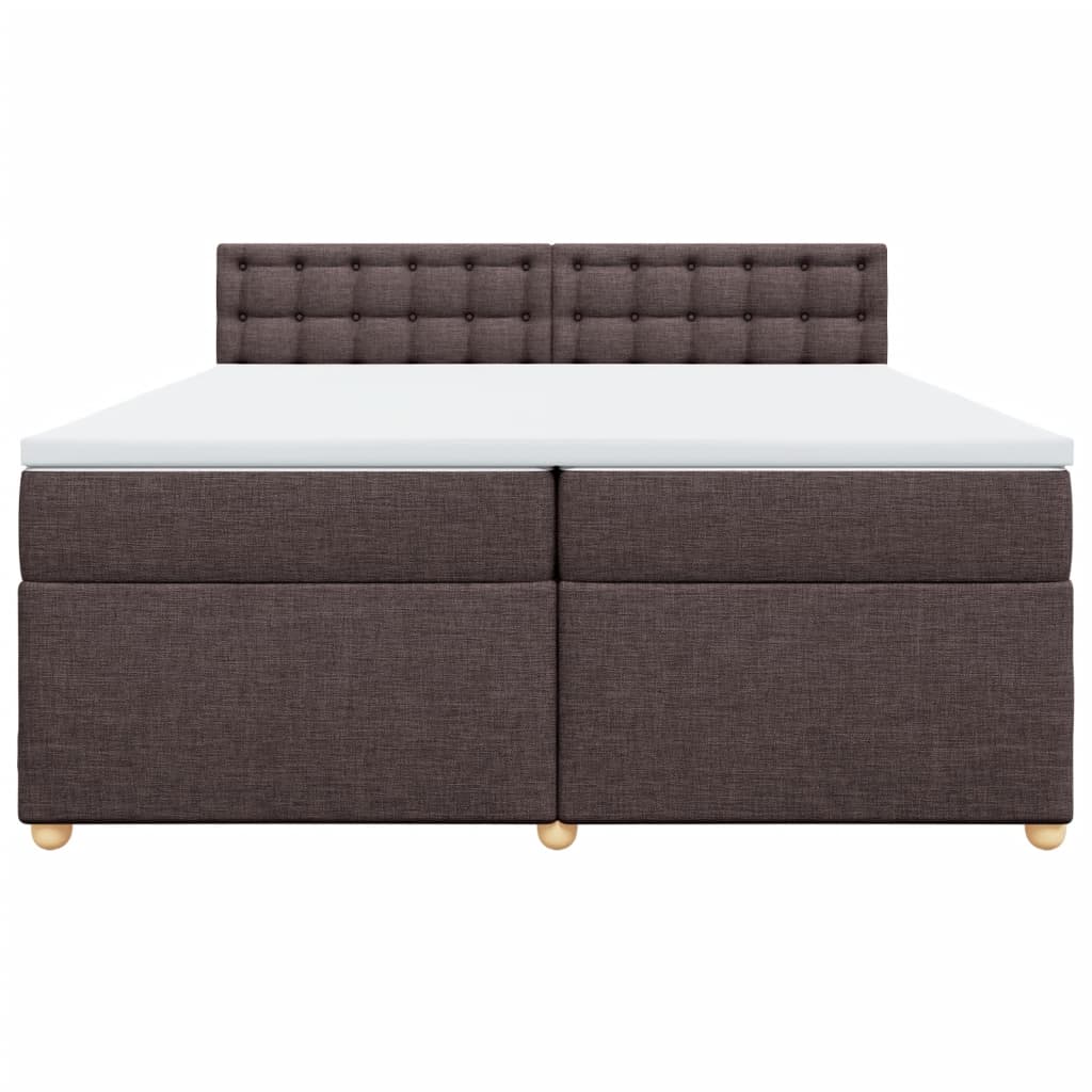 Boxspring met matras stof donkerbruin 200x200 cm is nu te koop bij PeponiXL, paradijselijk wonen!