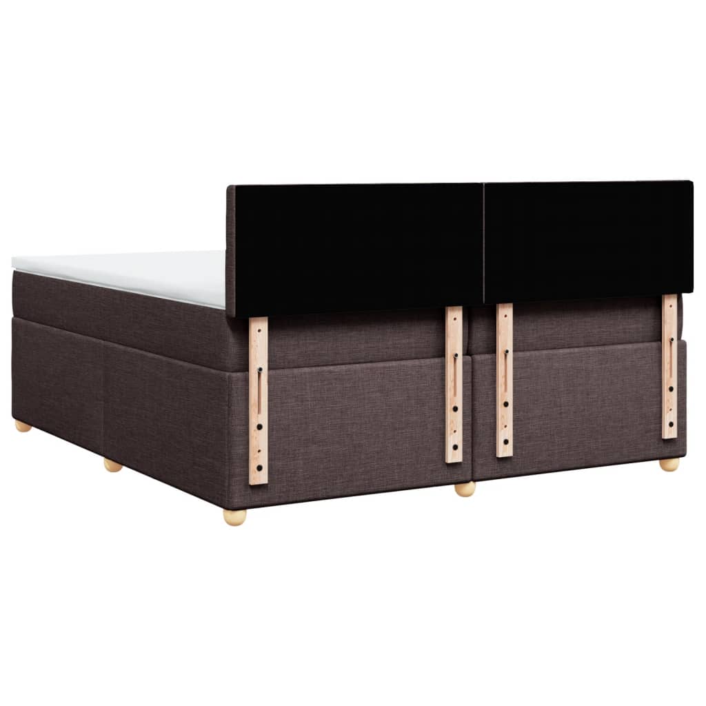Boxspring met matras stof donkerbruin 200x200 cm is nu te koop bij PeponiXL, paradijselijk wonen!