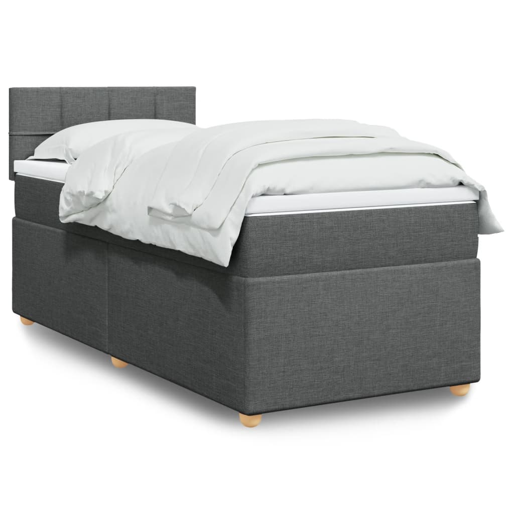 Boxspring met matras stof donkergrijs Single is nu te koop bij PeponiXL, paradijselijk wonen!
