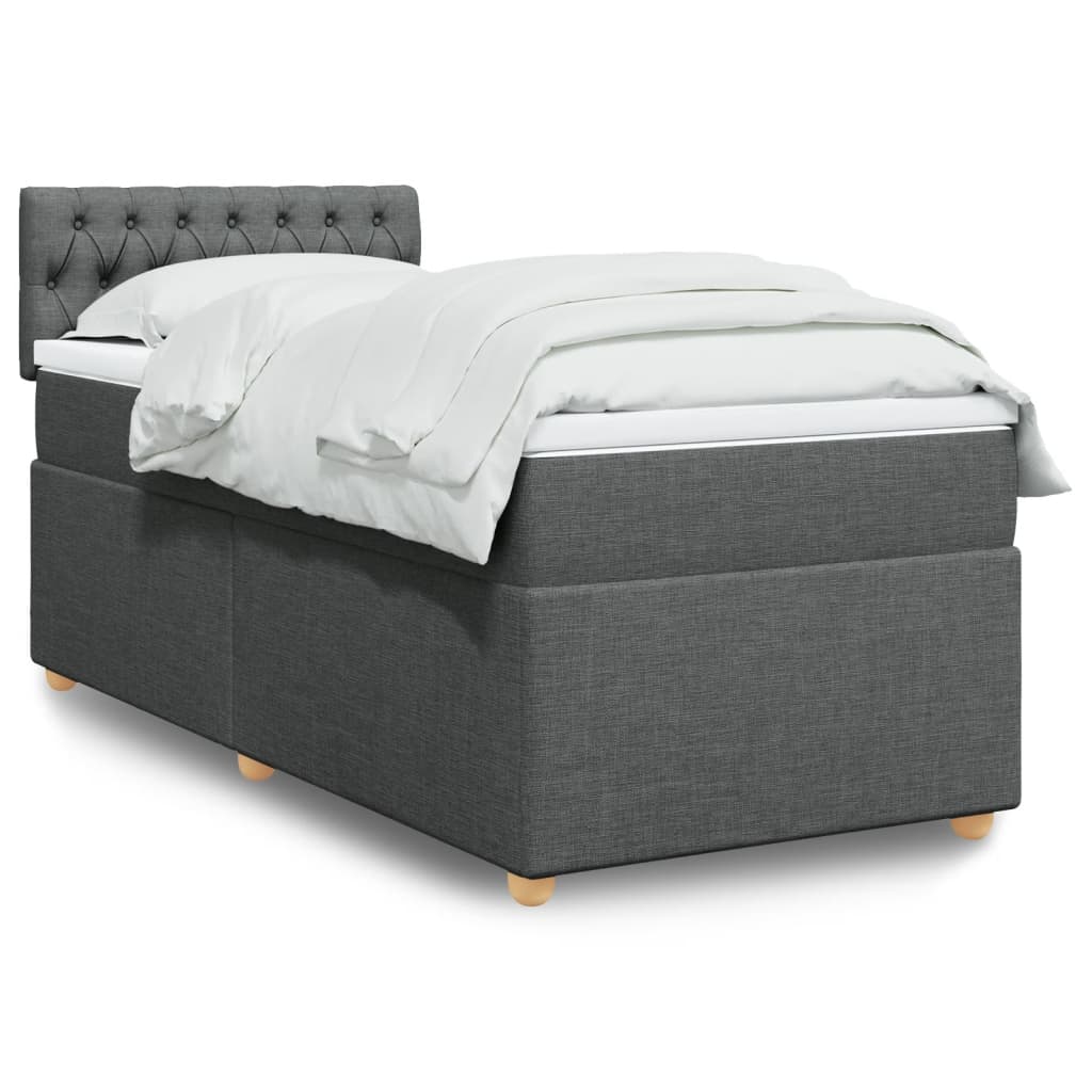 Boxspring met matras stof donkergrijs Single is nu te koop bij PeponiXL, paradijselijk wonen!