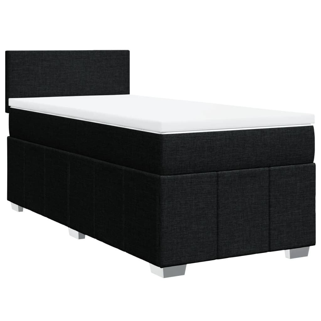 Boxspring met matras stof zwart 80x200 cm is nu te koop bij PeponiXL, paradijselijk wonen!