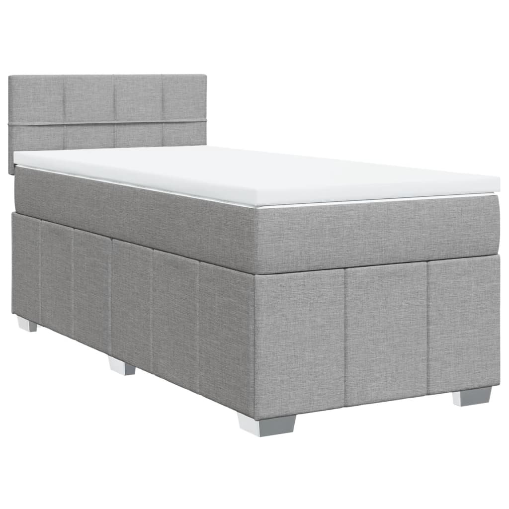 Boxspring met matras stof lichtgrijs 80x200 cm is nu te koop bij PeponiXL, paradijselijk wonen!