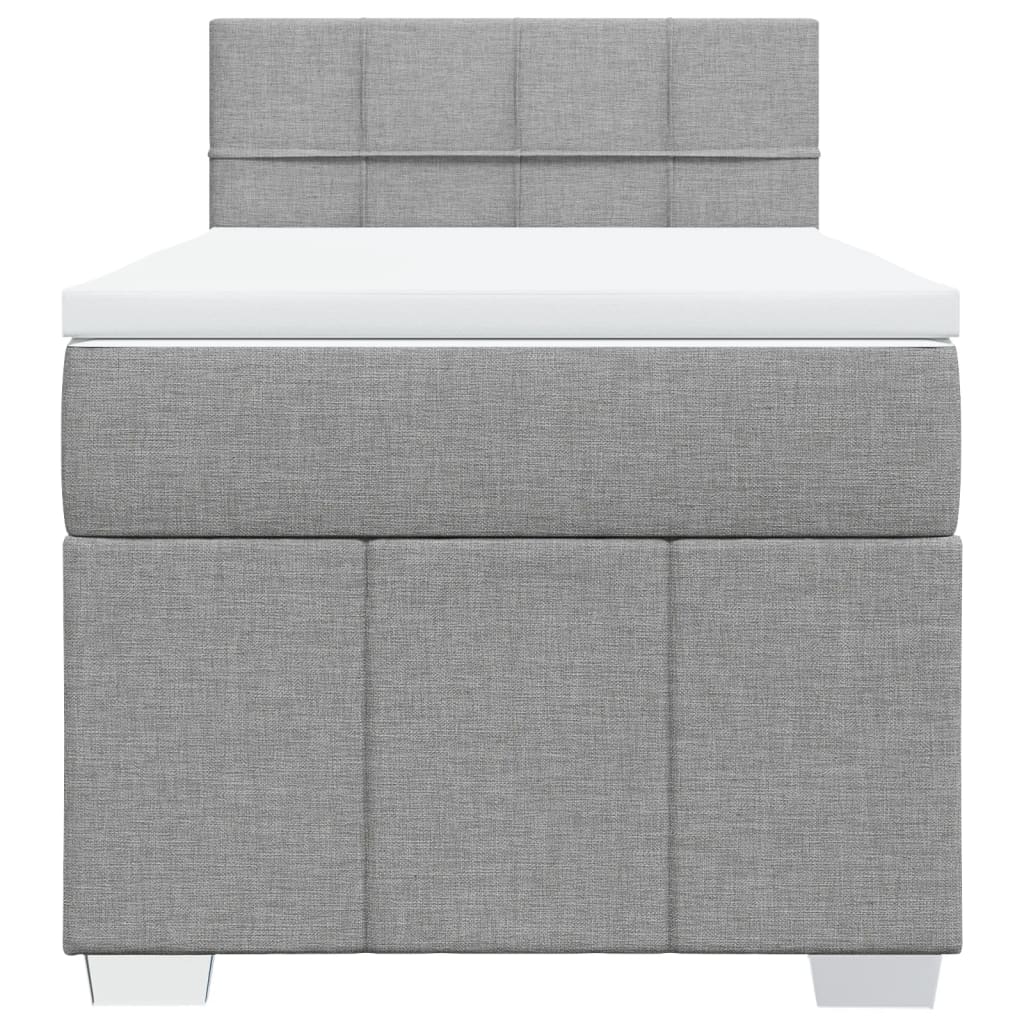 Boxspring met matras stof lichtgrijs 80x200 cm is nu te koop bij PeponiXL, paradijselijk wonen!