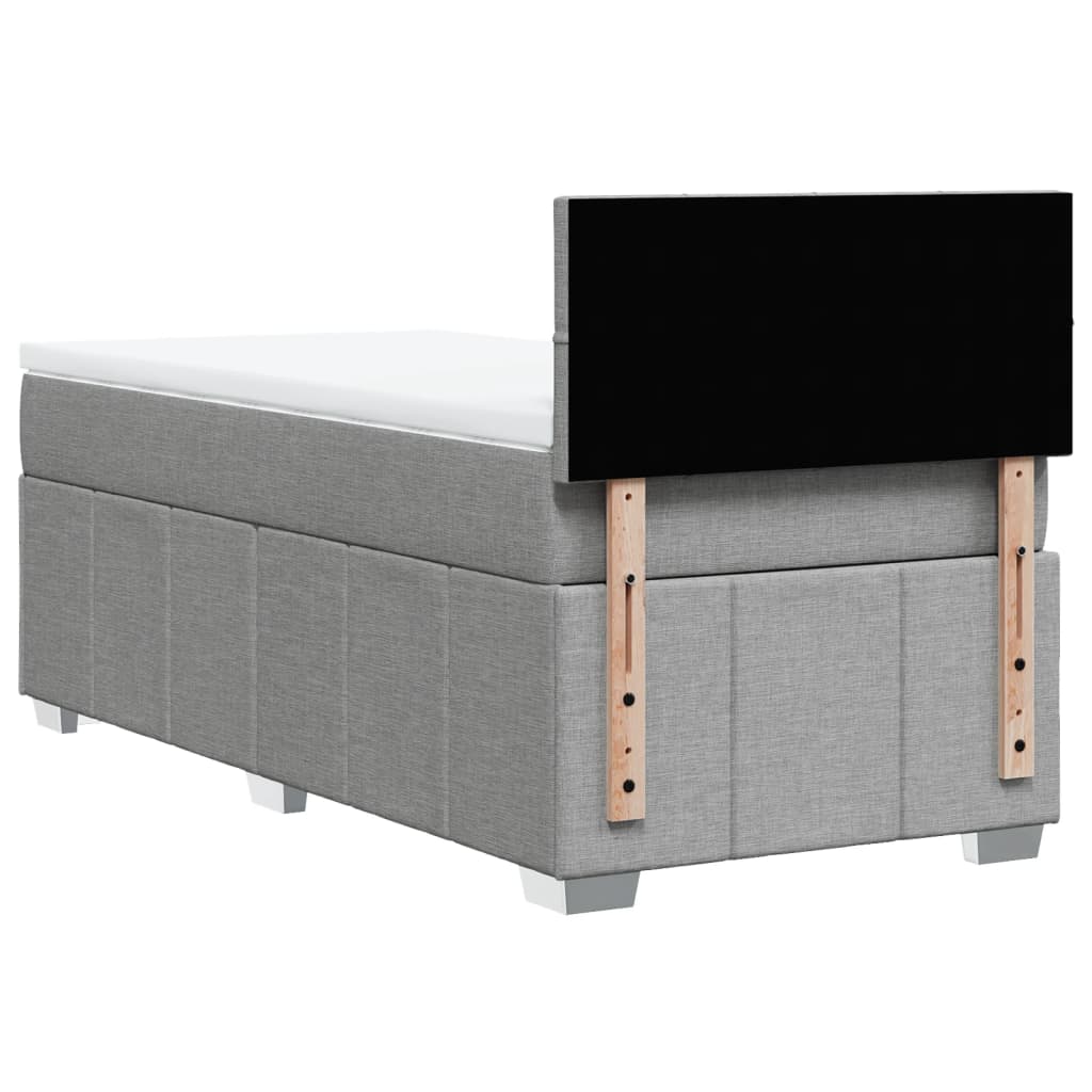 Boxspring met matras stof lichtgrijs 80x200 cm is nu te koop bij PeponiXL, paradijselijk wonen!