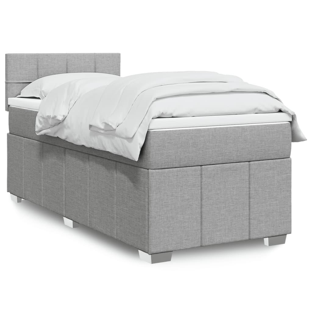 Boxspring met matras stof lichtgrijs 80x200 cm is nu te koop bij PeponiXL, paradijselijk wonen!