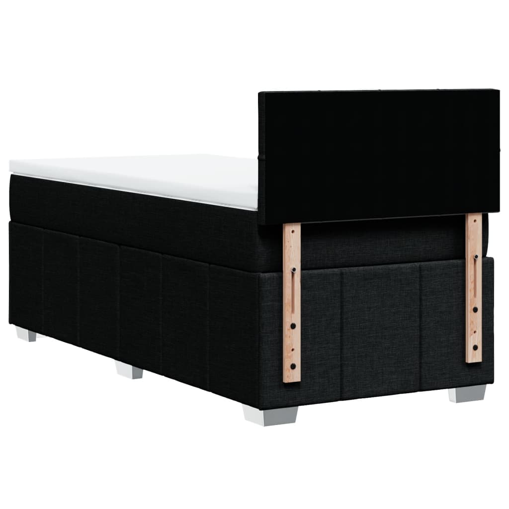 Boxspring met matras stof zwart 80x200 cm is nu te koop bij PeponiXL, paradijselijk wonen!