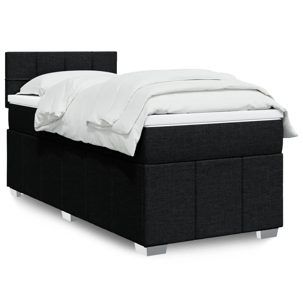 Boxspring met matras stof zwart 80x200 cm is nu te koop bij PeponiXL, paradijselijk wonen!