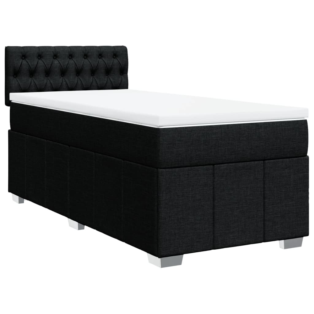Boxspring met matras stof zwart 80x200 cm is nu te koop bij PeponiXL, paradijselijk wonen!
