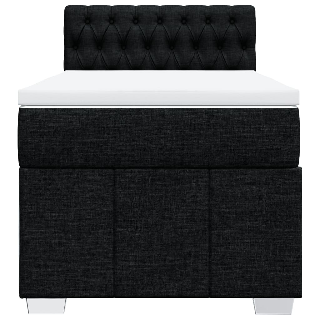 Boxspring met matras stof zwart 80x200 cm is nu te koop bij PeponiXL, paradijselijk wonen!