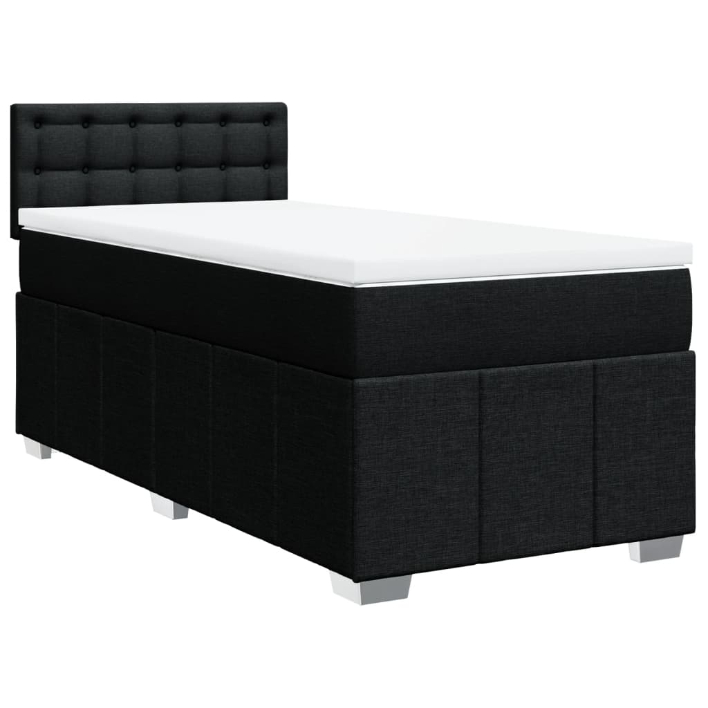 Boxspring met matras stof zwart 80x200 cm is nu te koop bij PeponiXL, paradijselijk wonen!