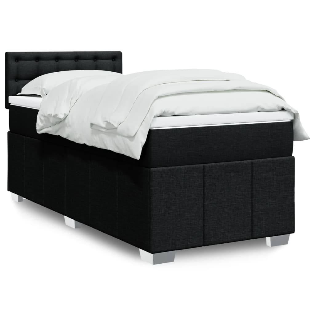 Boxspring met matras stof zwart 80x200 cm is nu te koop bij PeponiXL, paradijselijk wonen!
