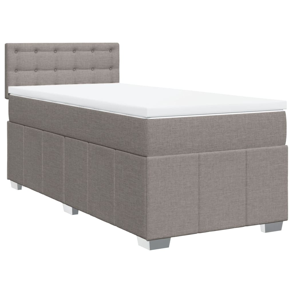 Boxspring met matras stof taupe 80x200 cm is nu te koop bij PeponiXL, paradijselijk wonen!