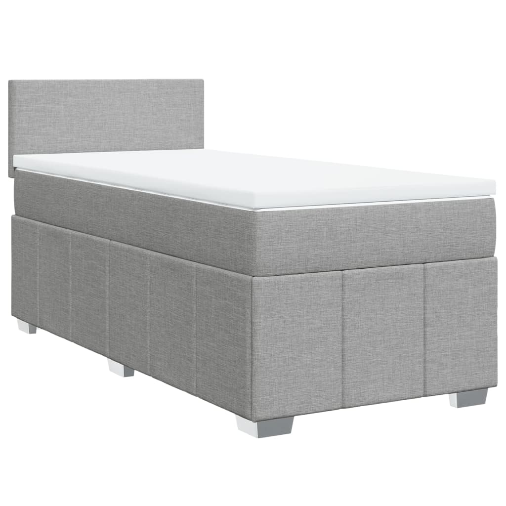 Boxspring met matras stof lichtgrijs 90x190 cm is nu te koop bij PeponiXL, paradijselijk wonen!