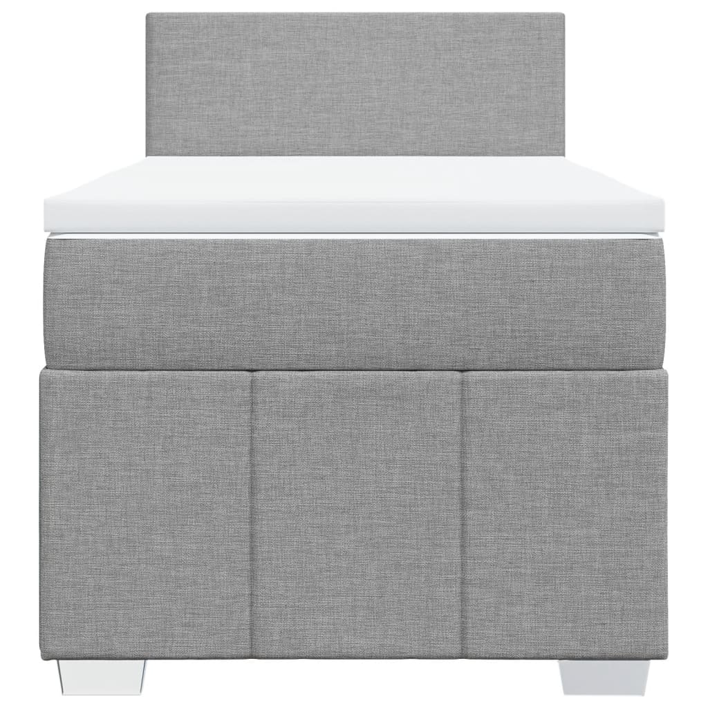 Boxspring met matras stof lichtgrijs 90x190 cm is nu te koop bij PeponiXL, paradijselijk wonen!