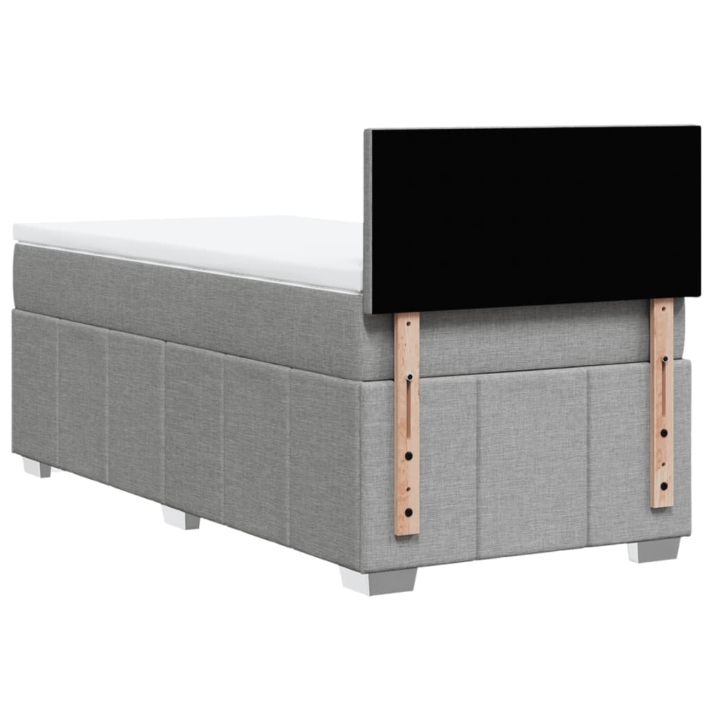 Boxspring met matras stof lichtgrijs 90x190 cm is nu te koop bij PeponiXL, paradijselijk wonen!