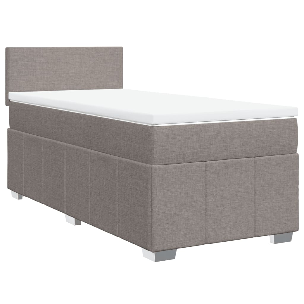 Boxspring met matras stof taupe 90x190 cm