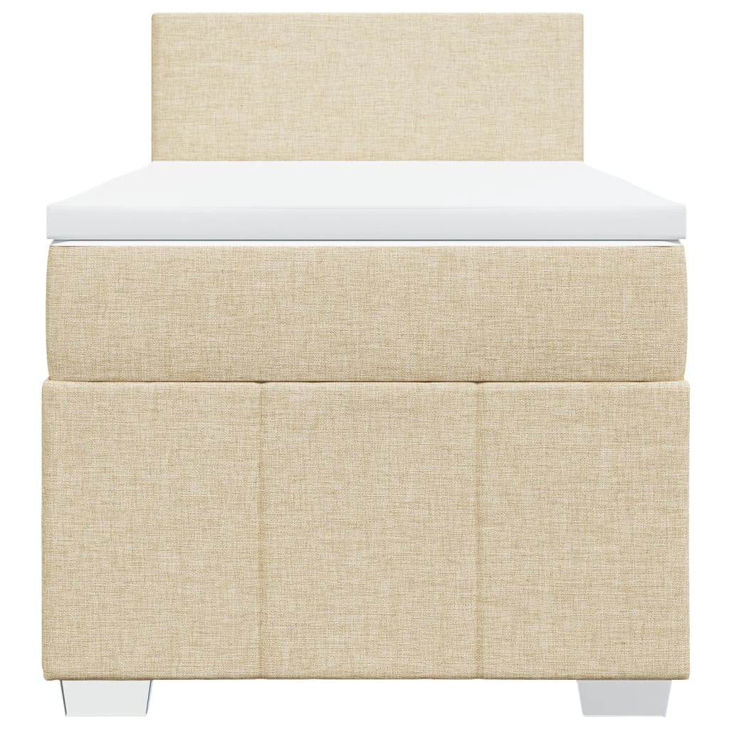 Boxspring met matras stof crèmekleurig 90x190 cm is nu te koop bij PeponiXL, paradijselijk wonen!