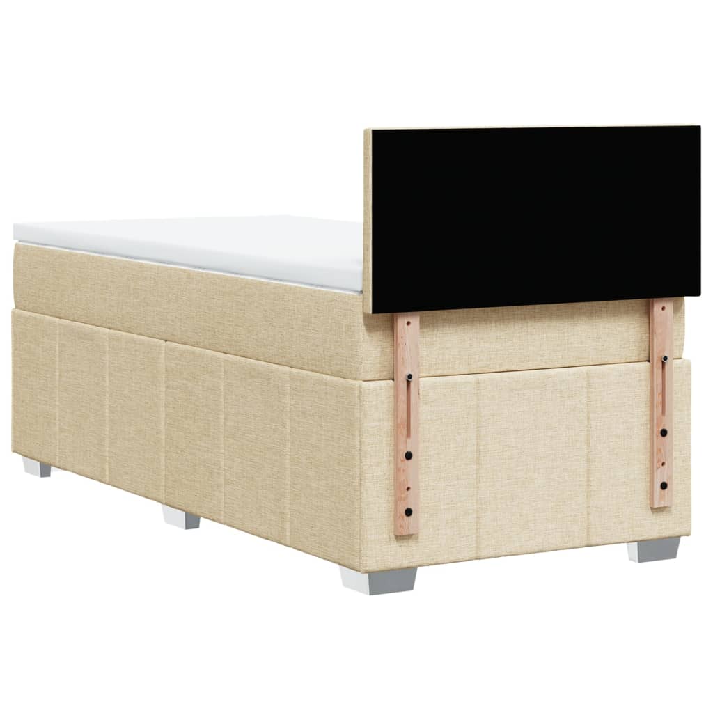 Boxspring met matras stof crèmekleurig 90x190 cm is nu te koop bij PeponiXL, paradijselijk wonen!