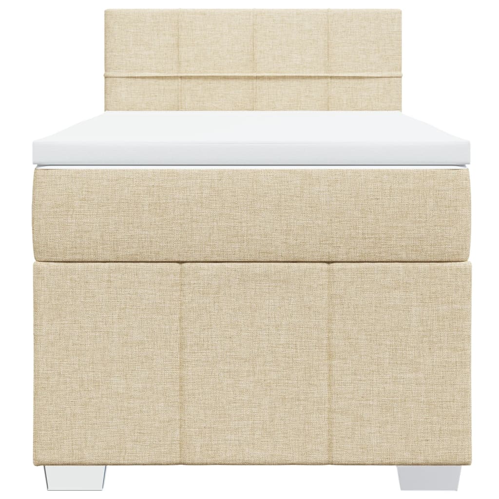 Boxspring met matras stof crèmekleurig 90x190 cm is nu te koop bij PeponiXL, paradijselijk wonen!