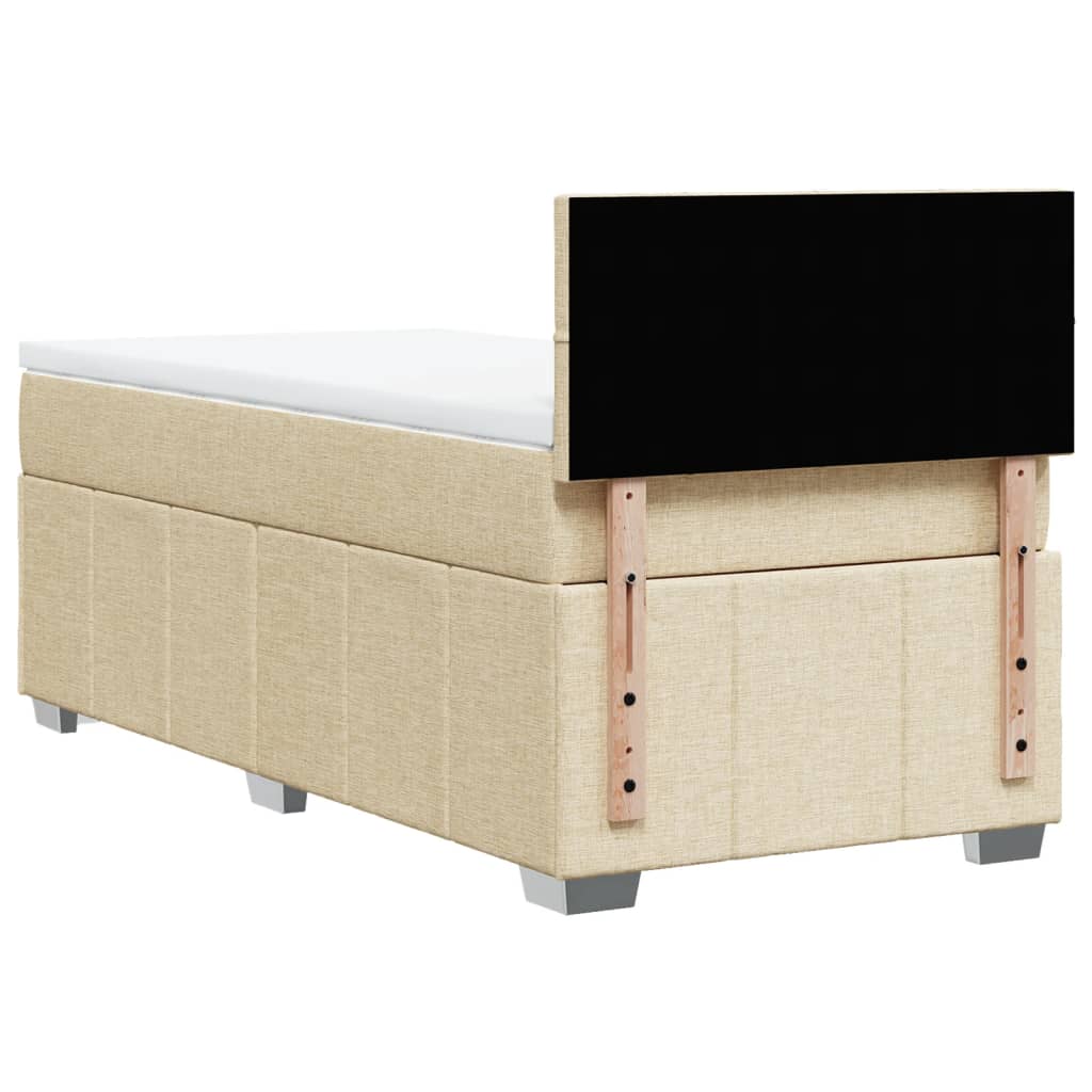 Boxspring met matras stof crèmekleurig 90x190 cm is nu te koop bij PeponiXL, paradijselijk wonen!