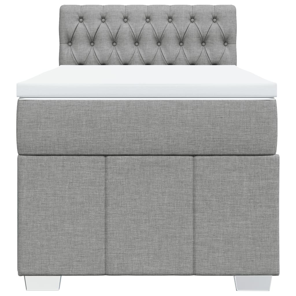 Boxspring met matras stof lichtgrijs 90x190 cm is nu te koop bij PeponiXL, paradijselijk wonen!
