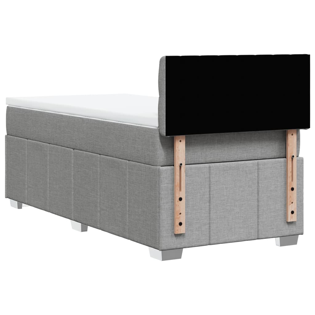 Boxspring met matras stof lichtgrijs 90x190 cm is nu te koop bij PeponiXL, paradijselijk wonen!