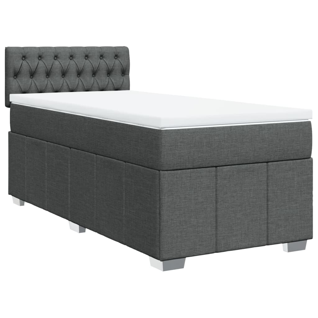 Boxspring met matras stof donkergrijs 90x190 cm is nu te koop bij PeponiXL, paradijselijk wonen!