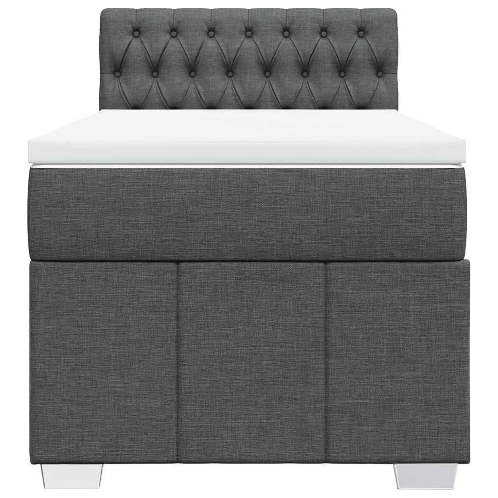 Boxspring met matras stof donkergrijs 90x190 cm is nu te koop bij PeponiXL, paradijselijk wonen!