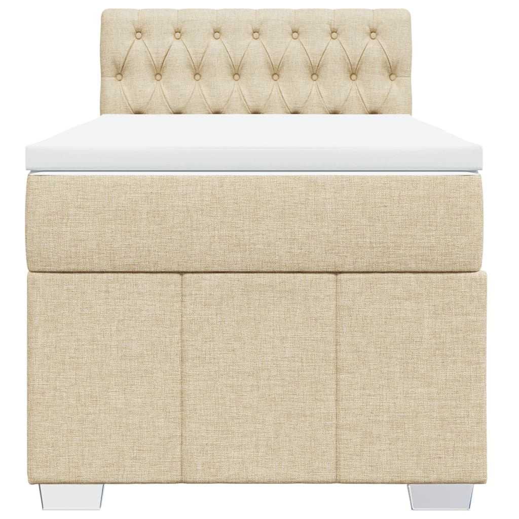 Boxspring met matras stof crèmekleurig 90x190 cm is nu te koop bij PeponiXL, paradijselijk wonen!