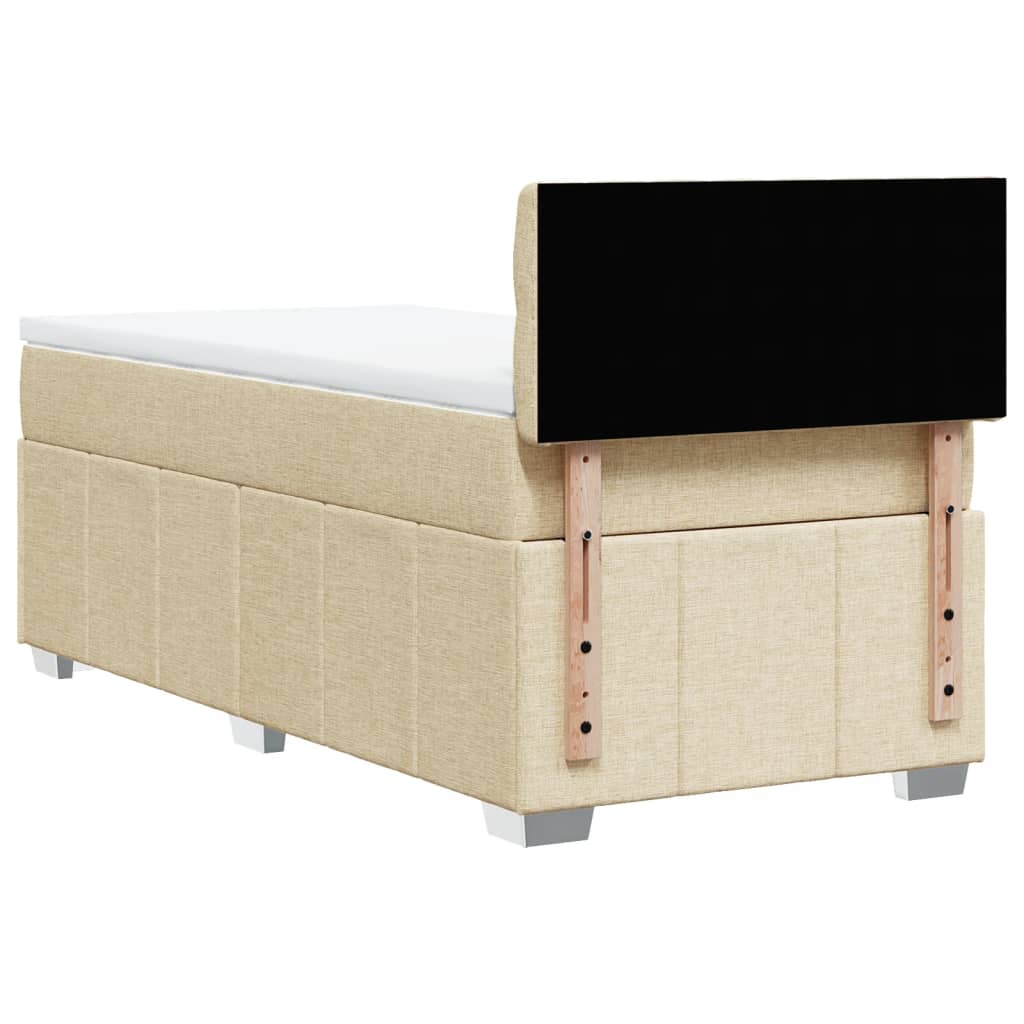 Boxspring met matras stof crèmekleurig 90x190 cm is nu te koop bij PeponiXL, paradijselijk wonen!