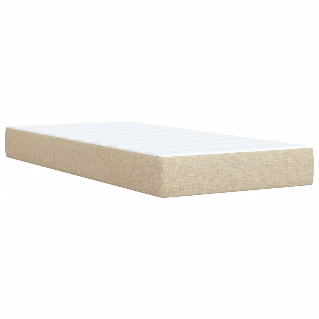 Boxspring met matras stof crèmekleurig 90x190 cm is nu te koop bij PeponiXL, paradijselijk wonen!