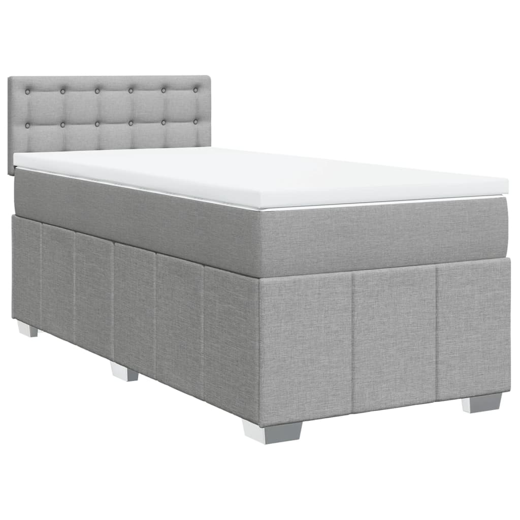 Boxspring met matras stof lichtgrijs 90x190 cm is nu te koop bij PeponiXL, paradijselijk wonen!