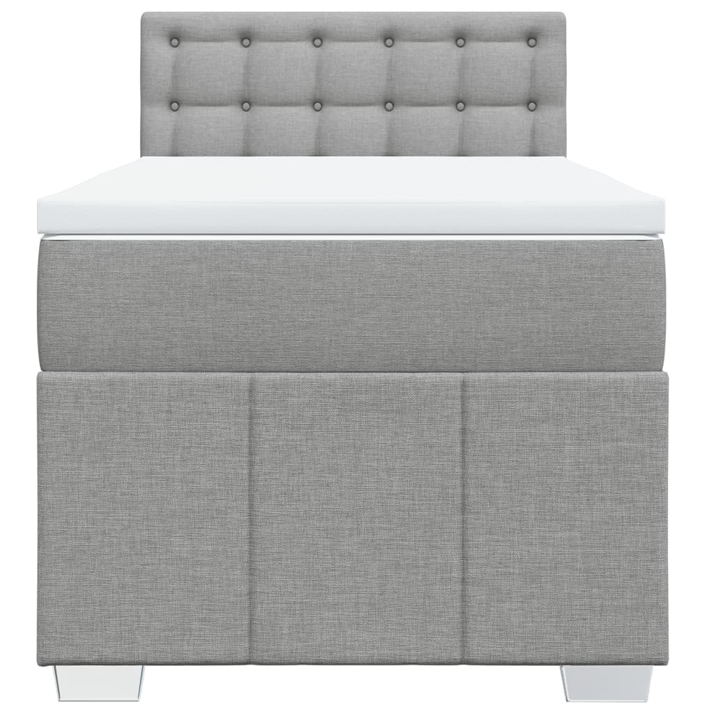 Boxspring met matras stof lichtgrijs 90x190 cm is nu te koop bij PeponiXL, paradijselijk wonen!