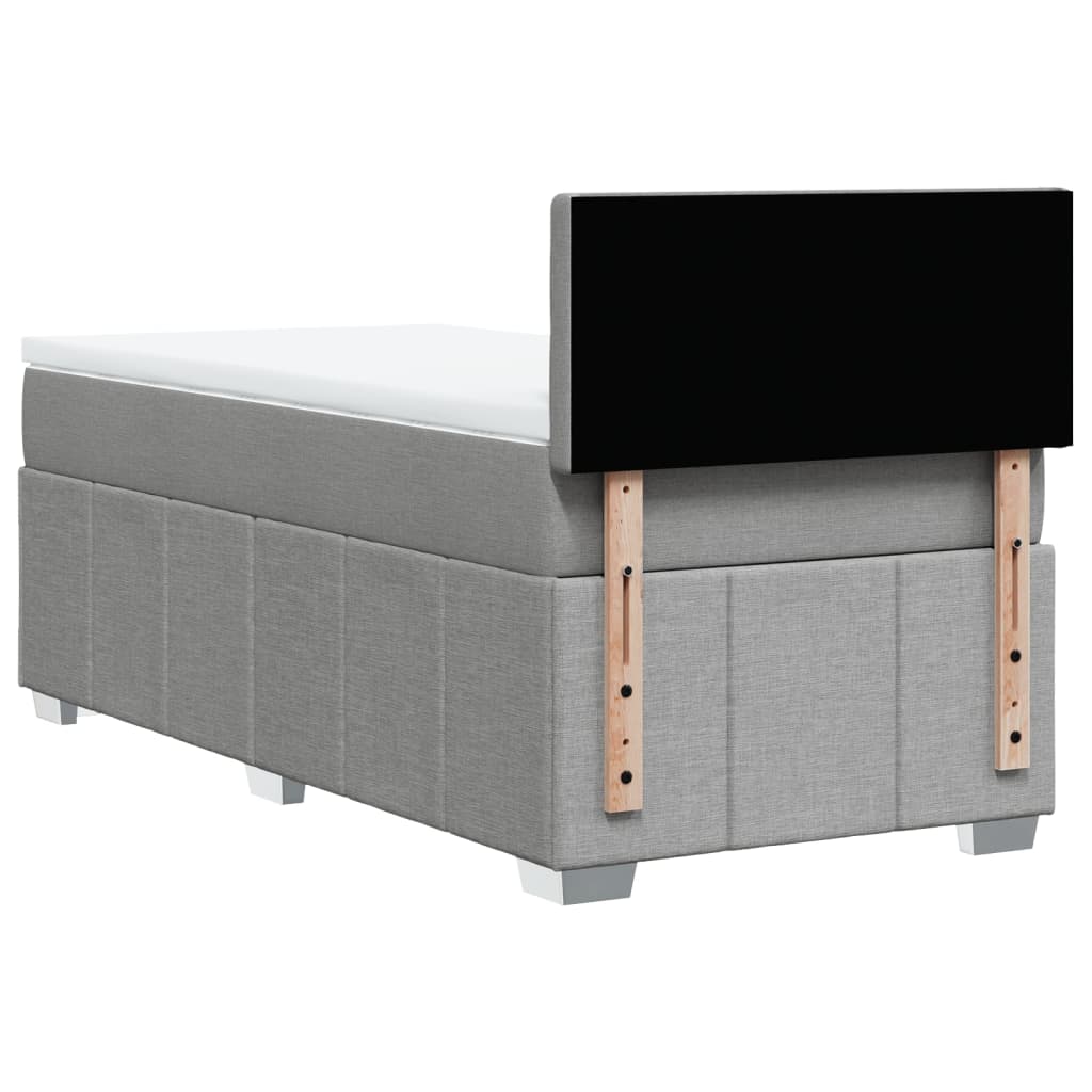 Boxspring met matras stof lichtgrijs 90x190 cm is nu te koop bij PeponiXL, paradijselijk wonen!