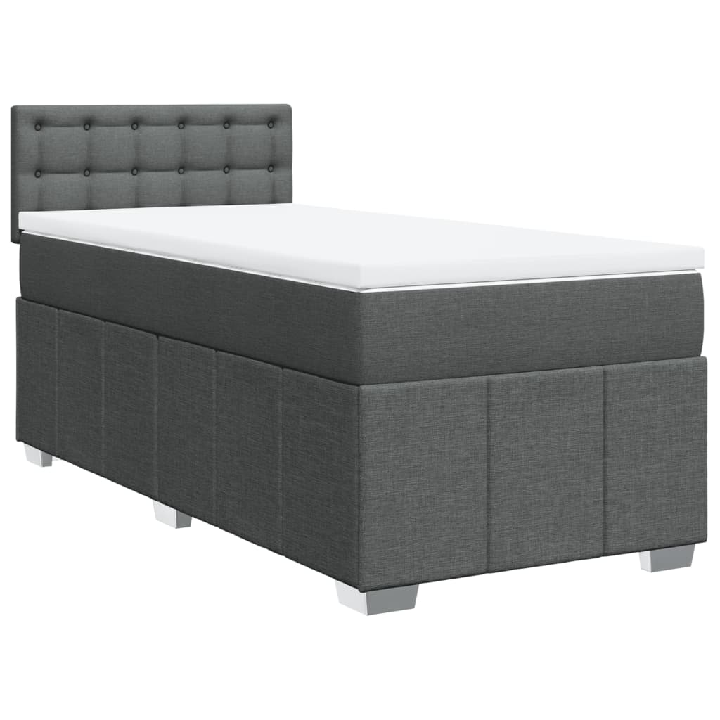 Boxspring met matras stof donkergrijs 90x190 cm is nu te koop bij PeponiXL, paradijselijk wonen!