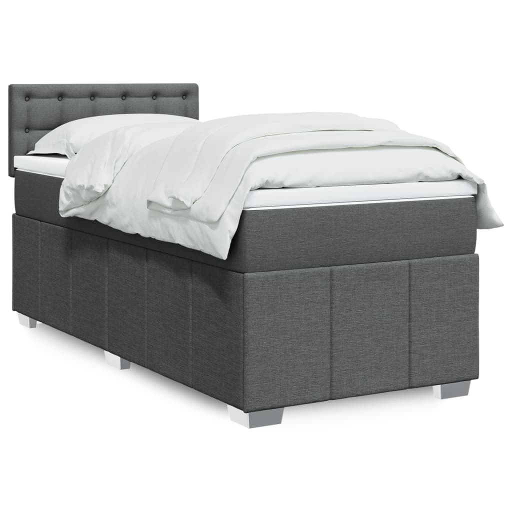 Boxspring met matras stof donkergrijs 90x190 cm is nu te koop bij PeponiXL, paradijselijk wonen!